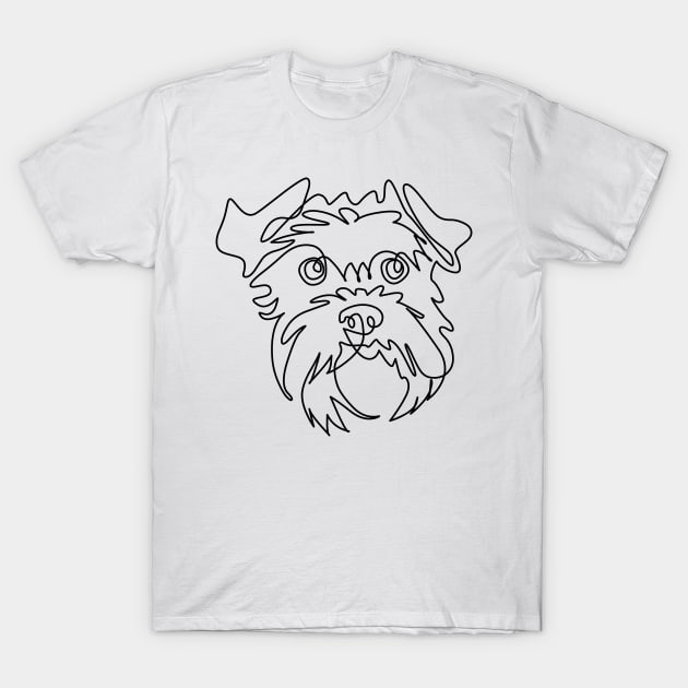 One line Schnauzer T-Shirt by huebucket